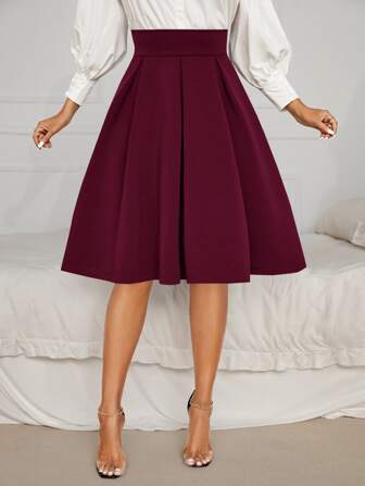 SHEIN Privé Dragkedja Slätt Elegant Kjol