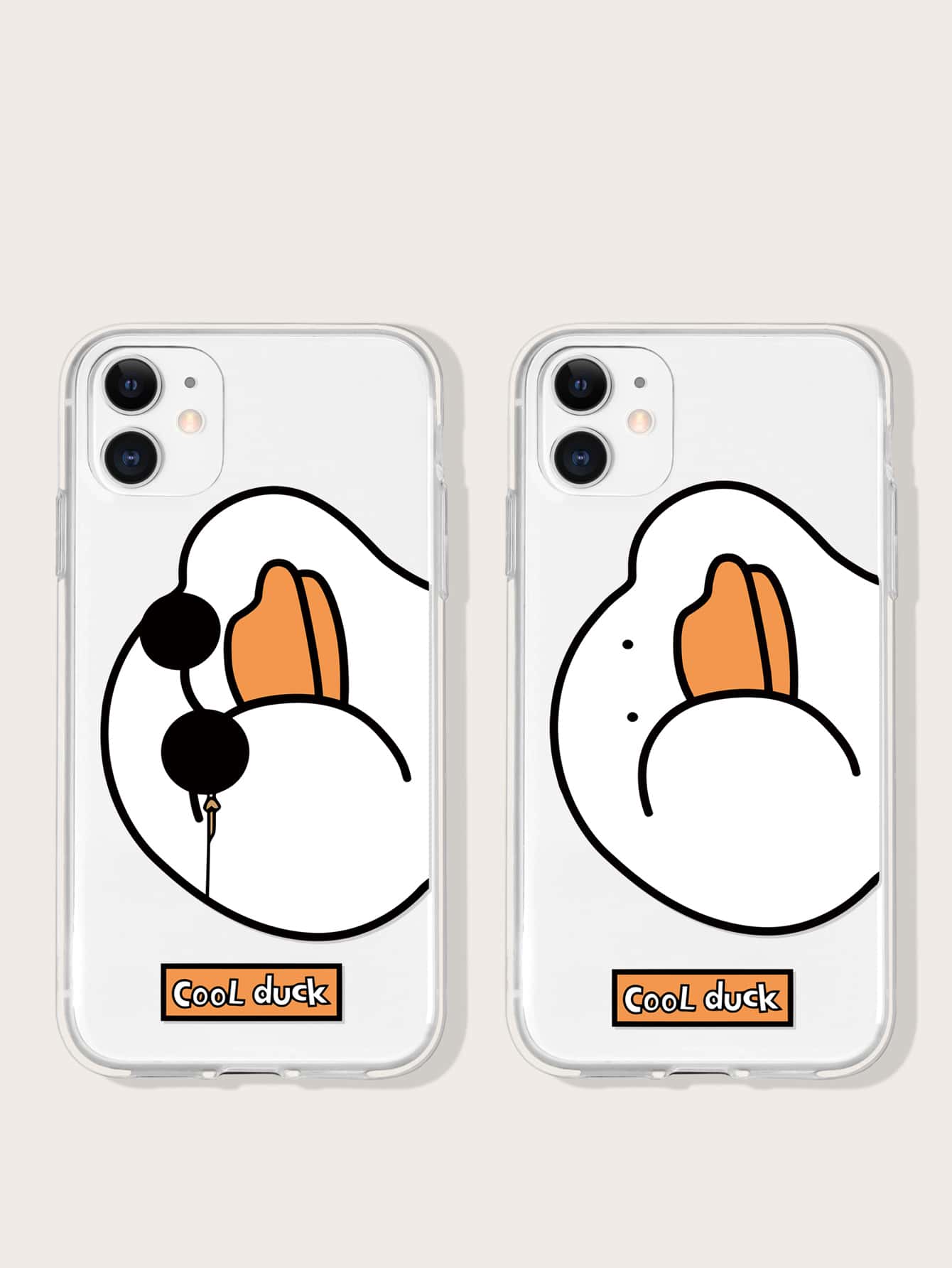 2入組卡通鴨透明手機殼 - 彩色 - 查看 1
