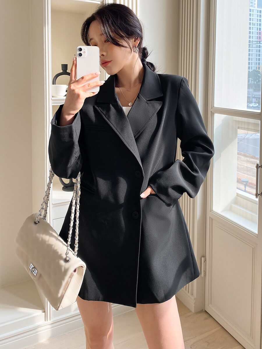 DAZY Business Casual Solid Color Blazer SHEIN USA