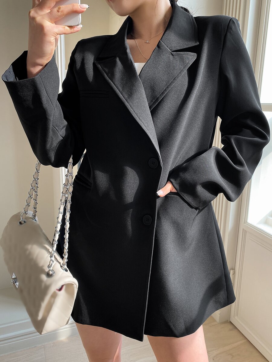 DAZY Business Casual Solid Color Blazer SHEIN USA