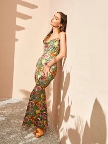 TRIF Đầm Lộ Lưng Vắt Dây kéo Hoa Boho - Nhiều màu - Xem 1