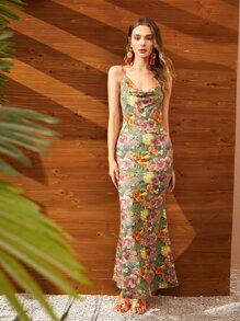 TRIF Đầm Lộ Lưng Vắt Dây kéo Hoa Boho - Nhiều màu - Xem 5