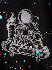 SHEIN Tops con gái Con số Giải trí - màu đen - Xem 4