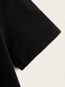 SHEIN Tops con gái Con số Giải trí - màu đen - Xem 5