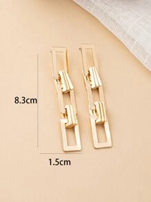 Pendientes largos con diseño de cadena - Amarillo Oro - Ver 3