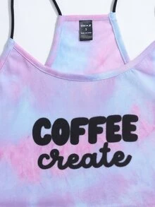 JoyandElle Bộ đồ hai mảnh nữ Lá thư Cà vạt nhuộm Giải trí - Nhiều màu - Xem 4