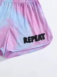 JoyandElle Bộ đồ hai mảnh nữ Lá thư Cà vạt nhuộm Giải trí - Nhiều màu - Xem 5