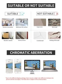 15pcs Mosaic Wall Sticker, Renovation Stickers Peel Wall Panels, Wall Paper, Wallpapers, Spring Decoration Items Refresh Your Home, Rama Decoration Stickers - Multicolor - View 7