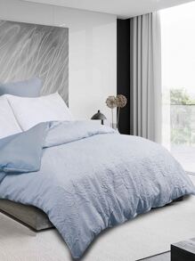 Embossed Duvet Cover Without Filler - Baby Blue - View 2