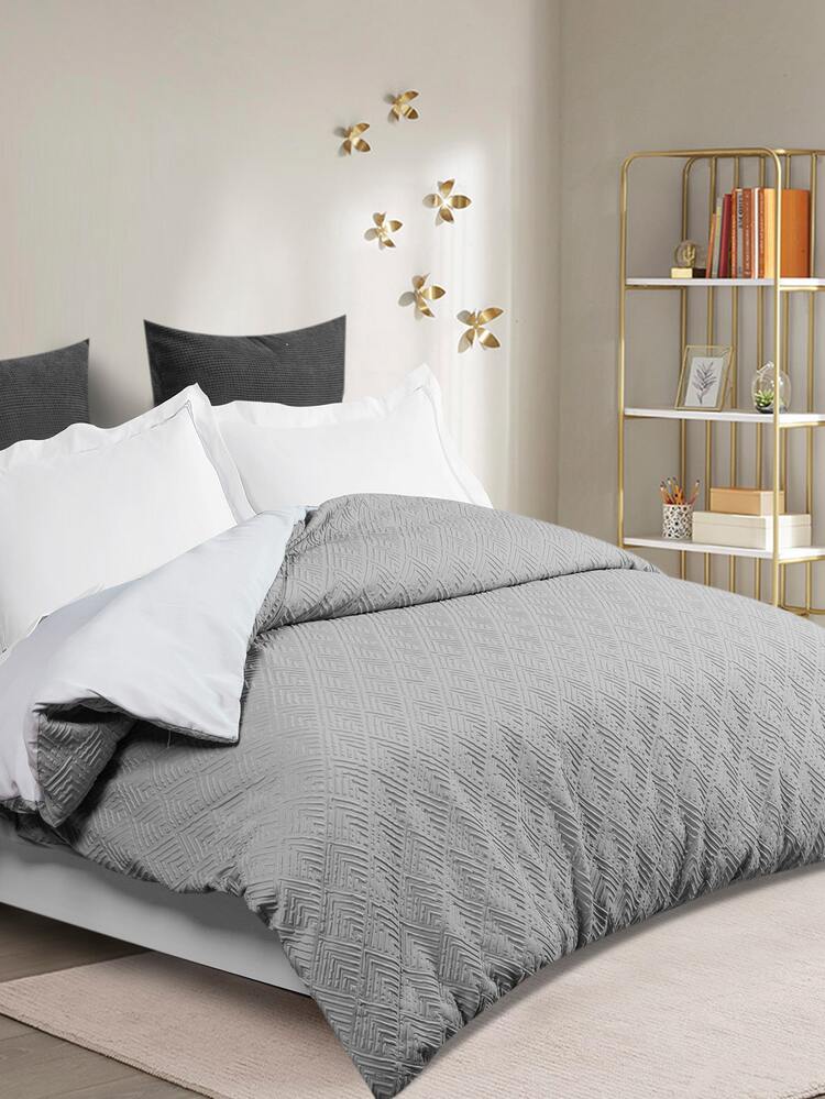 Funda de edredón sin relleno en relieve - Gris Oscuro - Añade 2