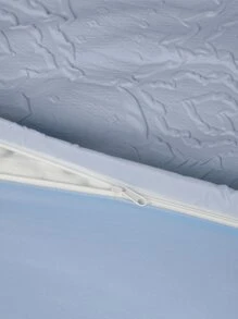 Embossed Duvet Cover Without Filler - Baby Blue - View 7