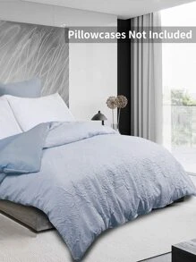 Embossed Duvet Cover Without Filler - Baby Blue - View 8