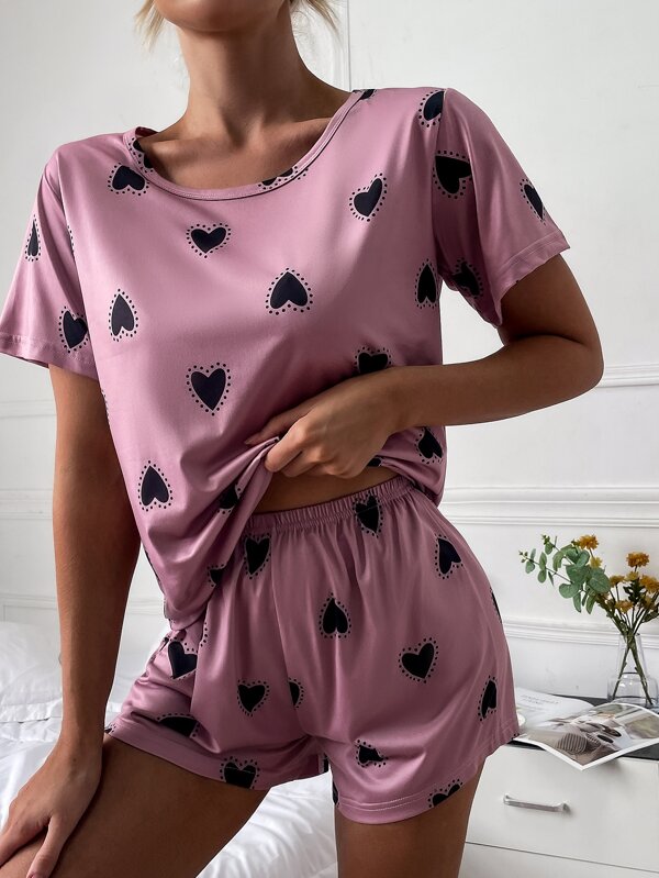 Heart Print PJ Set / Pajama Set