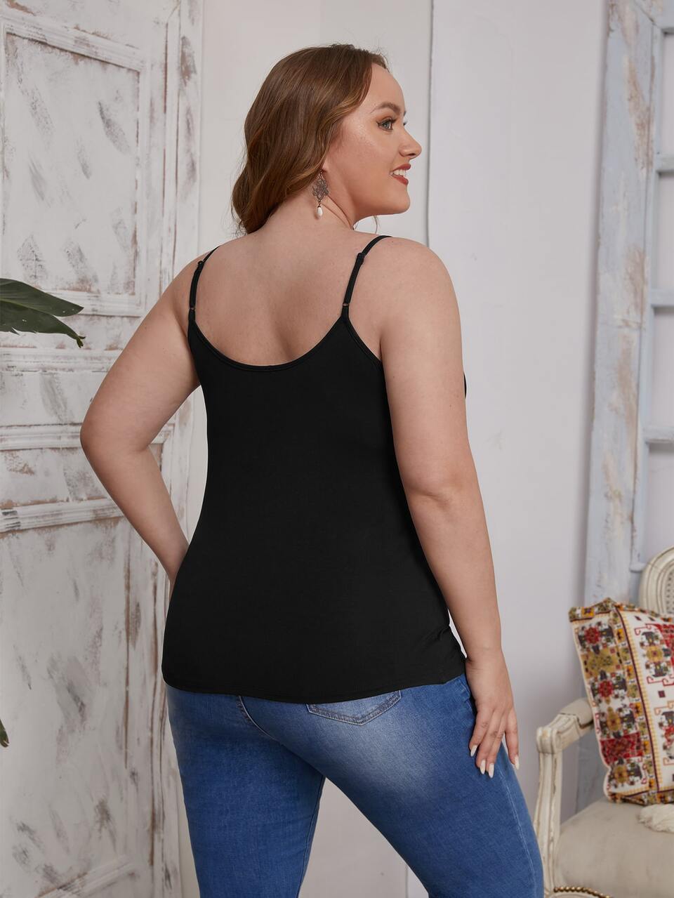 Plus Solid Cami Top