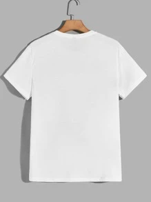 Manfinity NXTstreet Men Letter & Bear Pattern Tee - White - View 2