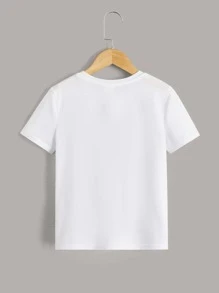 SHEIN Boys Slogan & Earphone Print Tee - White - View 2