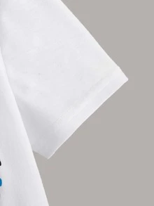 SHEIN Boys Slogan & Earphone Print Tee - White - View 4