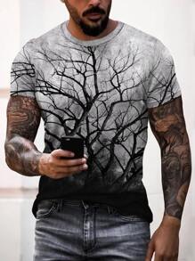 Manfinity LEGND Männer T-Shirt mit Baum Muster