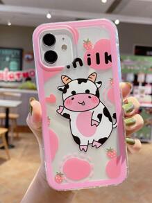 可爱卡通奶牛手机壳，兼容 15/15 Plus/15 Pro/15 Pro Max - 彩色 - 查看 1