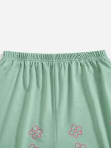 Shorts deportivos con estampado floral - Verde - Ver 4