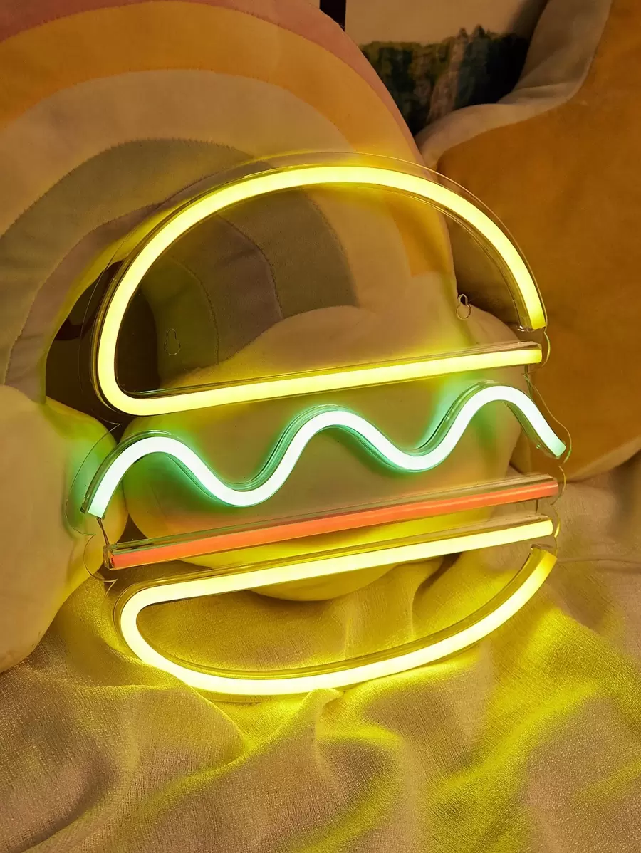 Hamburger Shaped Neon Light Sign 5V - Multicolor - View 1