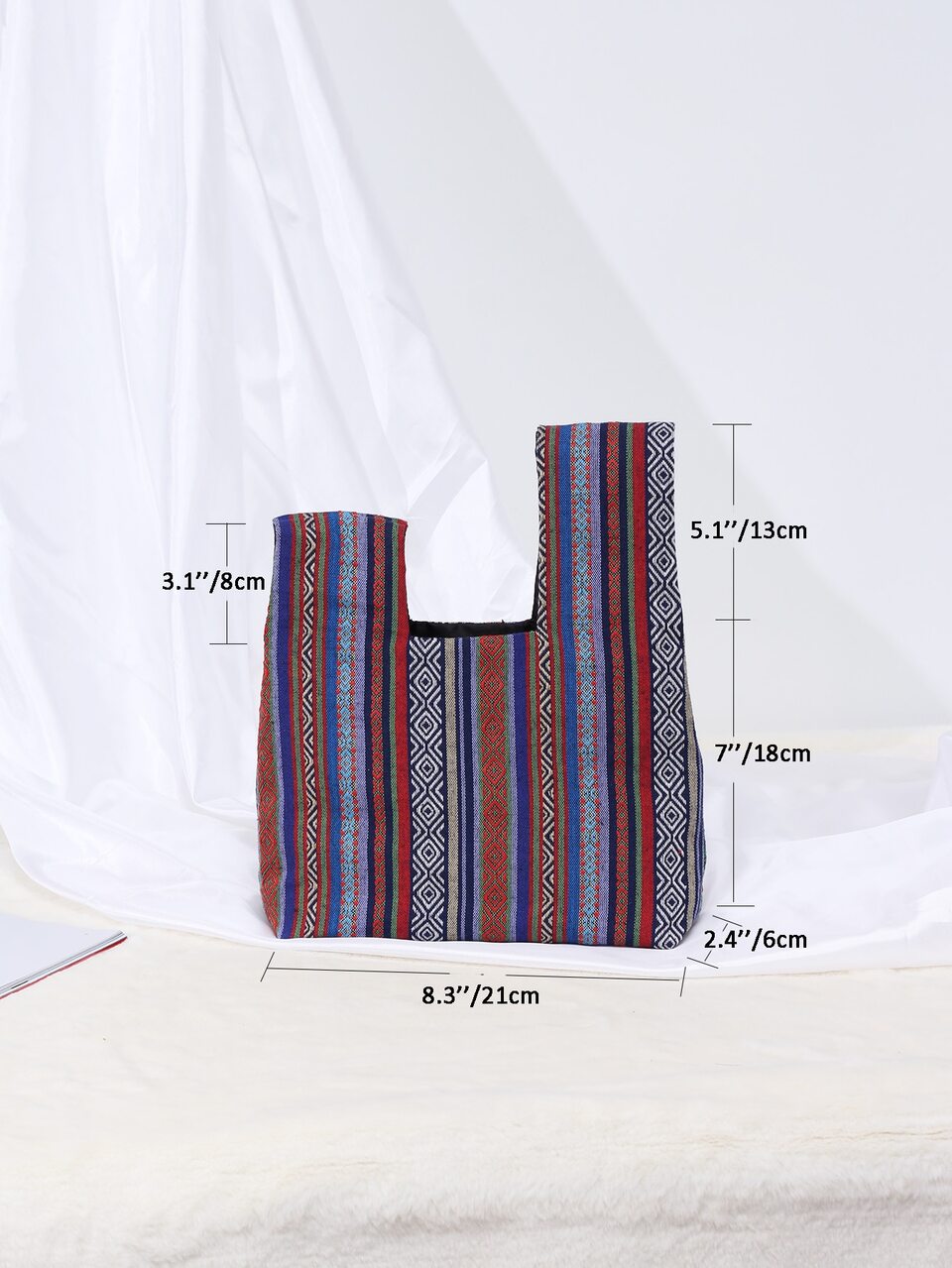 Fashionable Vintage Geometric Striped Clutch Bag For Evening Party