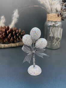 1pc Rhinestone Decor Car Ornament - White - View 2