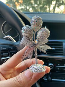 1pc Rhinestone Decor Car Ornament - White - View 8