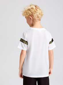 SHEIN Boys Camo Print Tee - White - View 2