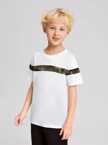 SHEIN Boys Camo Print Tee - White - View 3