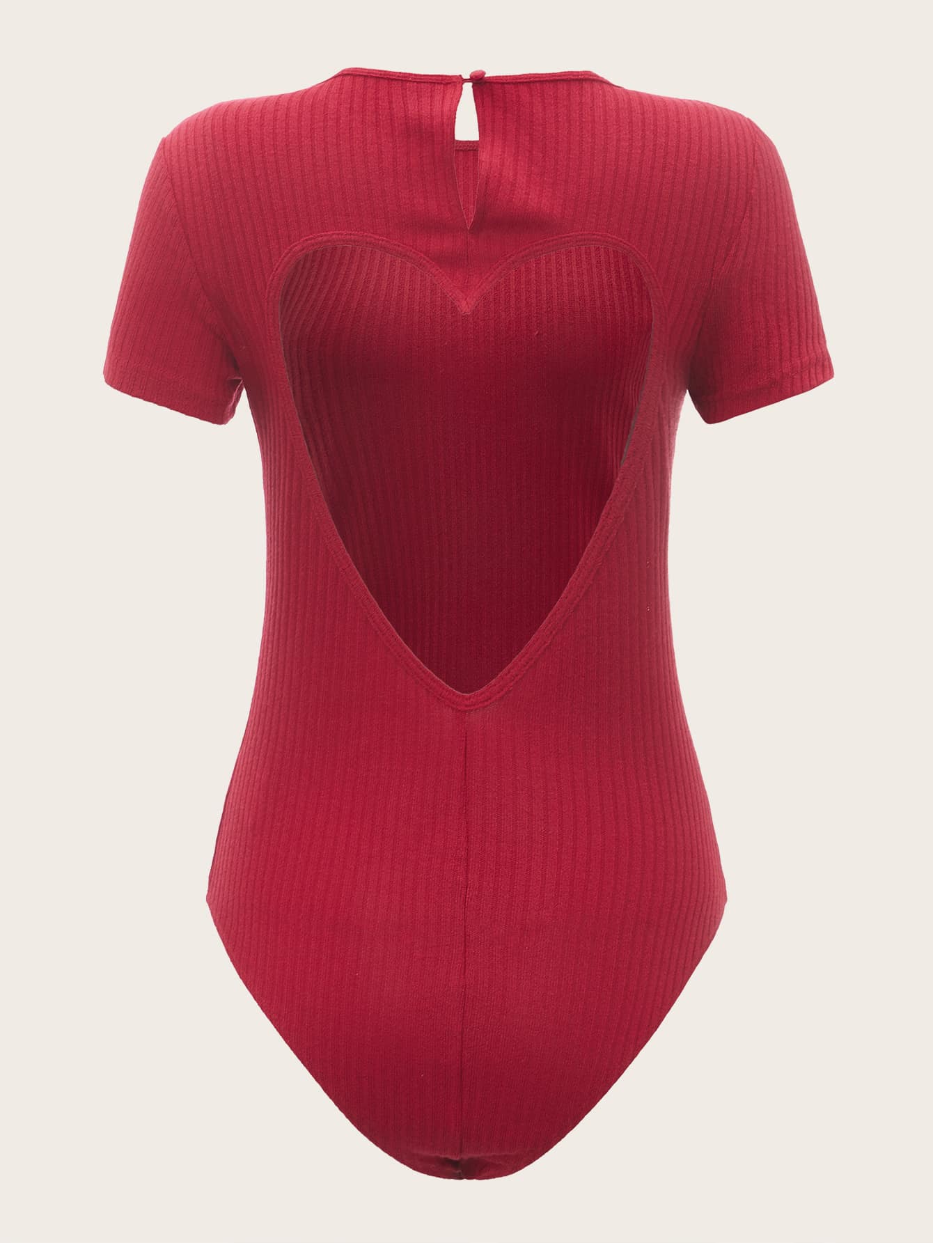 SHEIN Body con corazón con abertura de espalda abierta - Rojo - Ver 1