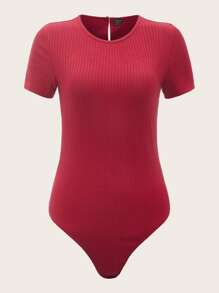 SHEIN Body con corazón con abertura de espalda abierta - Rojo - Ver 2