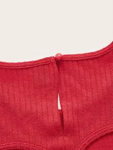 SHEIN Body con corazón con abertura de espalda abierta - Rojo - Ver 3