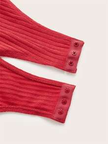 SHEIN Body con corazón con abertura de espalda abierta - Rojo - Ver 4