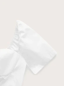 SHEIN 雞心領口不對稱下擺束胸上衣 - 白色 - 查看 3