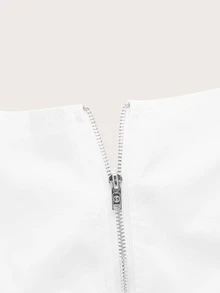 SHEIN 雞心領口不對稱下擺束胸上衣 - 白色 - 查看 4