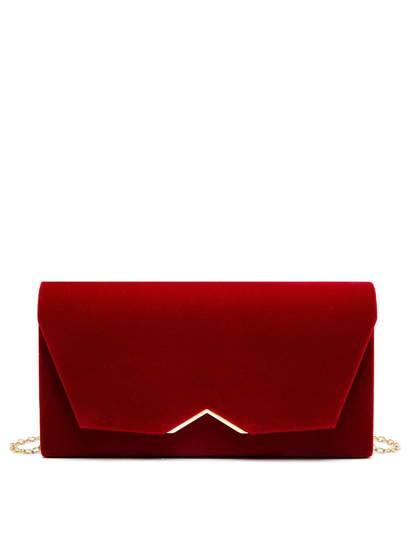 Luxury Dinner Bag, Evening Bag Glamorous, Elegant, Exquisite, Quiet Luxury Metal Edge Flap Chain Velvet Square Bag Square Bag For Lady, Woman, For Party Girl, Bride Perfect for Party, Wedding, Prom, Dinner/Banquet, Dinner/Banquet, Best Gift For Women Mom Teacher Friend Bridesmaid - Red - View 1