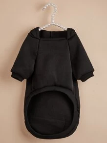 標語圖案寵物連帽衫 - 黑色 - 查看 3