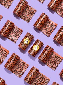 nicovaer 1 Pack Of 8 Rolls, Total 120pcs Trash Bags, 15pcs/Roll, Orange Leopard Print, Portable Pet Waste Poop Bag, & Thick Waste Bags Suitable For Pet Outdoor Activities - Multicolor - View 3
