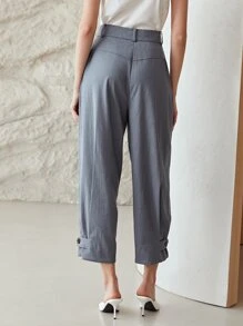 MOTF PREMIUM VISCOSE TAPERED TROUSERS - Grey - View 3