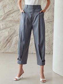 MOTF PREMIUM VISCOSE TAPERED TROUSERS - Grey - View 4