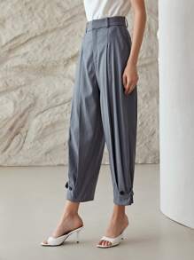 MOTF PREMIUM VISCOSE TAPERED TROUSERS - Grey - View 5