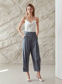 MOTF PREMIUM VISCOSE TAPERED TROUSERS - Grey - View 11