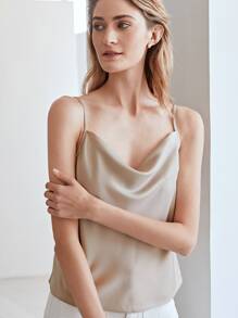 MOTF PREMIUM Top de tirantes con fruncido - Caqui - Ver 4