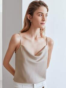 MOTF PREMIUM Top de tirantes con fruncido - Caqui - Ver 6