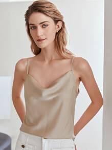 MOTF PREMIUM Top de tirantes con fruncido - Caqui - Ver 8