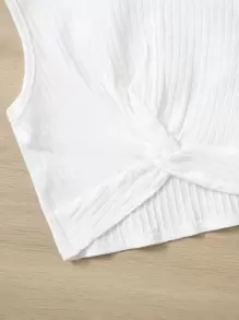 SHEIN Áo tank top 3 chiếc cho bé gái (kiểu vặn phía trước) - Nhiều màu - Xem 3