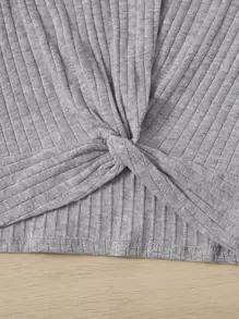 SHEIN Áo tank top 3 chiếc cho bé gái (kiểu vặn phía trước) - Nhiều màu - Xem 4