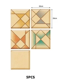 5 piezas Pegatina con patrón geométrico cocina - Multicolor - Ver 5