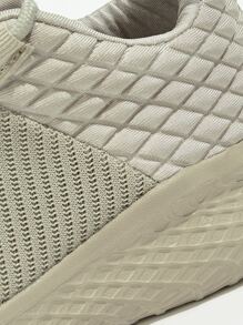 Cuccoo Two Tone Knit Detail Breathable Running Shoes - Beige - View 3